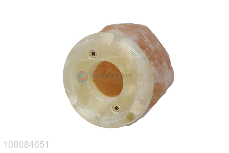 Online wholesale natural jade bottom salt stone lamp