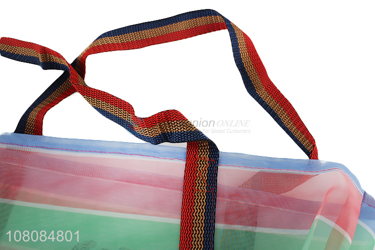 Factory direct sale color mesh bag portable folding storage bag