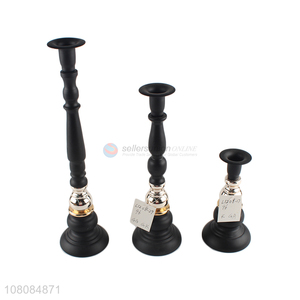 Factory wholesale black iron candlestick table decoration