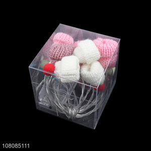 Wholesale 10-count led knitted hat string light Christmas tree fairy light