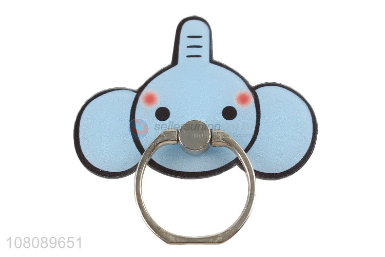 Wholesale blue cartoon elephant phone holder with metal ring buckle