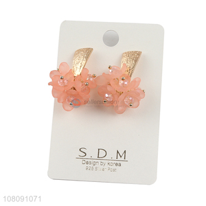 Good Price Plastic Flower Metal Stud Earring Fashion Jewelry