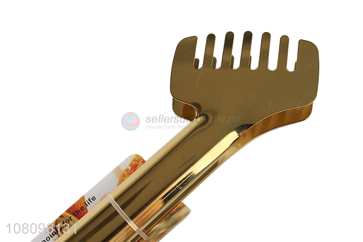 Yiwu market wholesale golden salad tongs kitchen food tongs