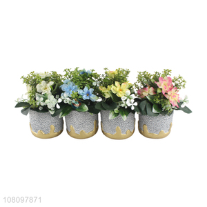 Custom Plastic Flower Resin Flower Pot Simulation Potted Plant