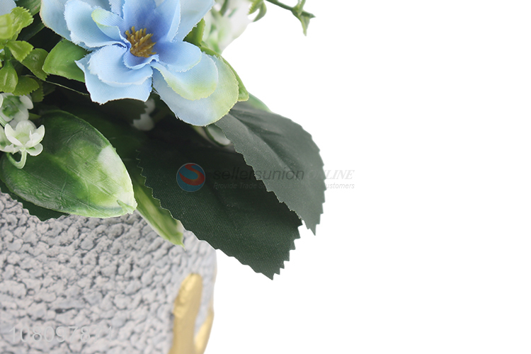 Custom Plastic Flower Resin Flower Pot Simulation Potted Plant