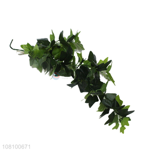 Low price decorative green leaves fake rattan plants