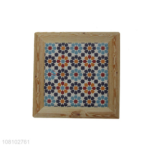 Good sale classic printed wooden coaster kitchen accessories