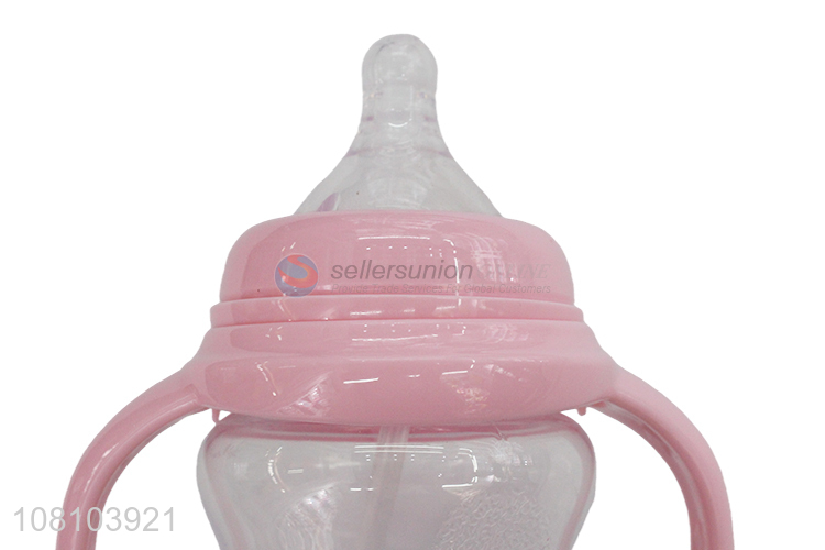 Hot Selling Wide Diameter Baby Feeding Bottle With Handle