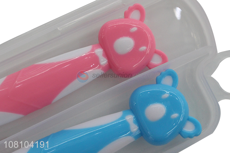 Good Sale 2 Pieces Cartoon Baby Spoon Soft Spoon Set