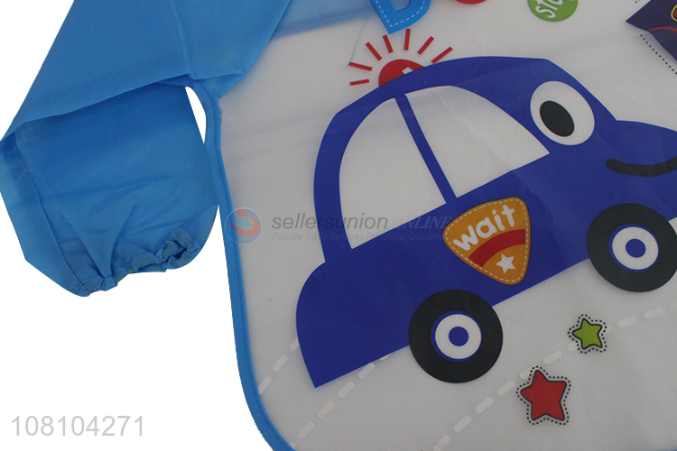 Cartoon Printing Long Sleeve Baby Bib Waterproof Bib