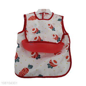 Best Quality Long Sleeved Baby Bib Feeding Bib With Pocket