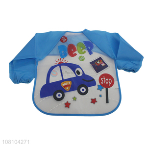 Cartoon Printing Long Sleeve Baby Bib Waterproof Bib