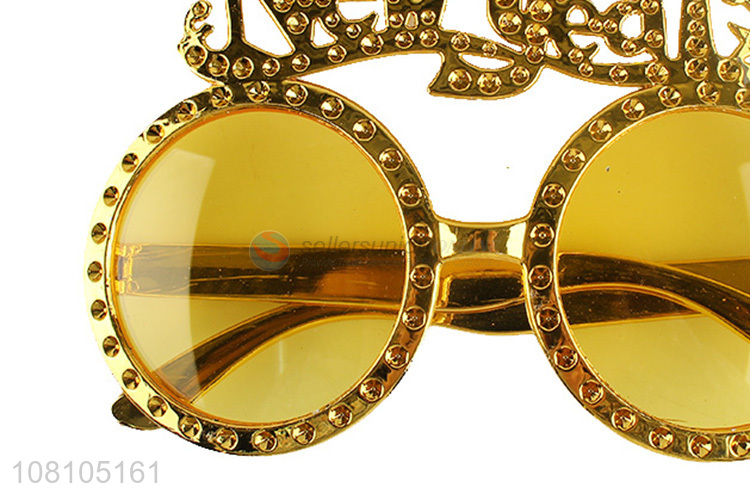 Best selling happy new year party glasses golden party sunglasses