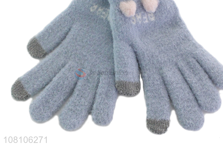 Best selling girls outdoor windproof gloves warm gloves