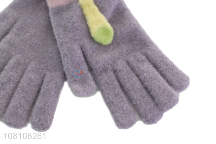 High quality cute girl gloves winter warm gloves for sale