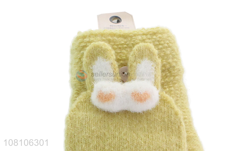 China supplier yellow half-finger gloves warm gloves for girls