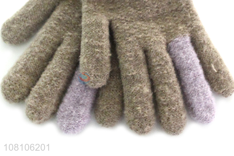 Factory price simple five-finger gloves winter gloves for children