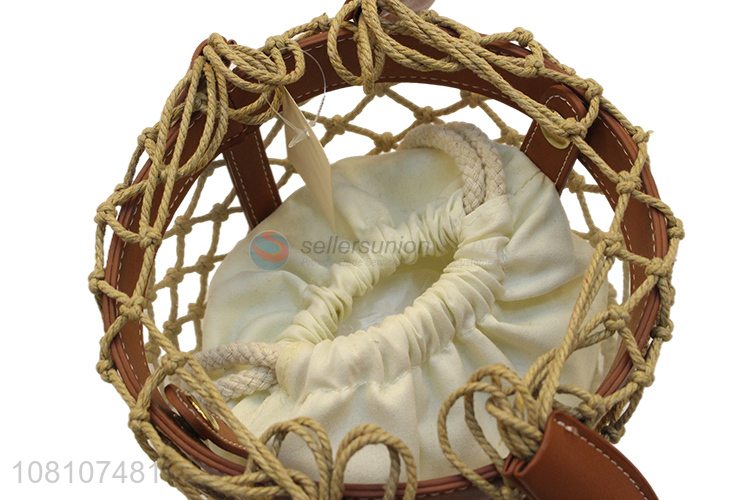 Good Quality Rope Woven Bucket Bag Beach Hand Bag