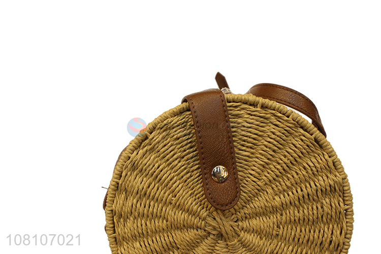 Top Quality Round Handmade Shoulder Bag Straw Bag For Women