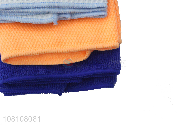 Most popular multicolor microfiber cleaning cloth set for car