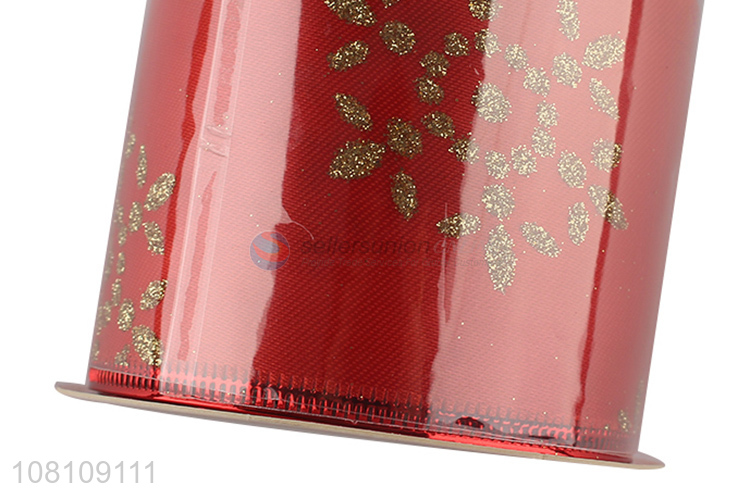 New arrival snowflake printed wired Christmas tree ribbon