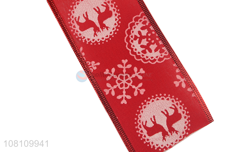 Recent design home decoration wired edge Christmas ribbon roll