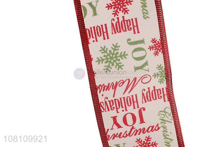 Most popular creative printed wired Christmas tree ribbons