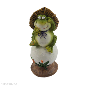 New arrival green frog garden decoration creative resin crafts