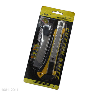 Factory supply safety steel utility knife set with blades