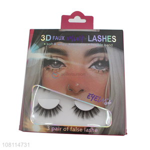 Yiwu wholesale natural handmade 3D false eyelashes