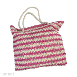 Online wholesale woven beach bag striped straw beach bag for women