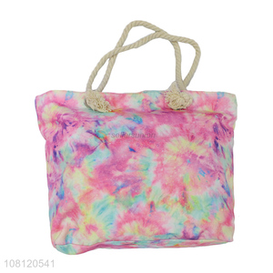 Hot sale fashionable tie-dye polyester beach bag tote bag for women