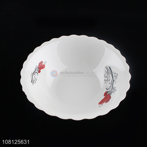 Hot selling flower pattern ceramic soup noodle salad bowl