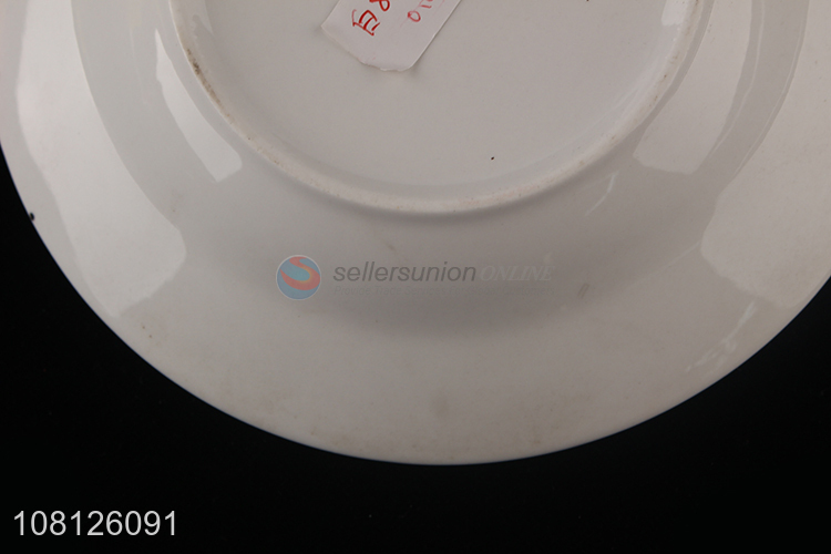 Online wholesale round ceramic plate porcelain dining plate