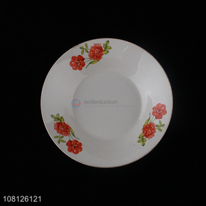 China supplier flower ceramic plate porcelain fruit plate