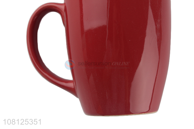 Good quality solid color ceramic coffee cup with handle