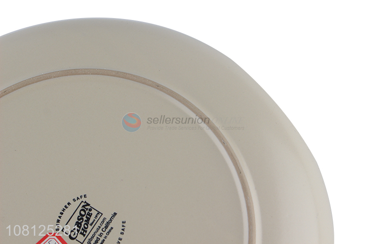 Top product round shallow ceramic serving plate dinnerare