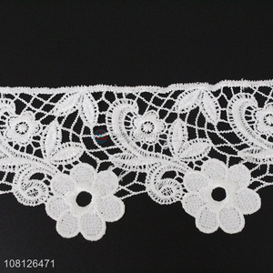 China products white polyester embroidery lace trim