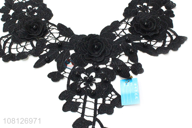 Best selling black garment decoration embroidery lace trim