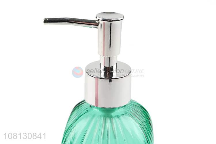 Factory wholesale green transparent glass lotion bottle