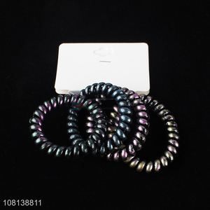 Hot selling dark series telephone wire hair ties hair ropes