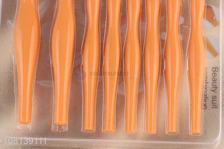 New products orange plastic soft hair makeup brush set