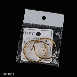 Top products golden stainless steel hoop earrings for sale