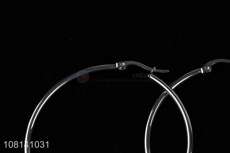 Good price stainless steel large circle hoop earrings for jewelry