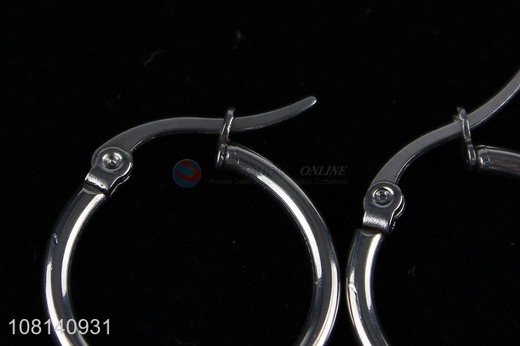 Cool design stainless steel hoop earrings ear studs