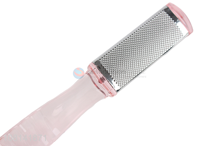 Wholesale clear plastic handle stainless iron foot file foot rasp