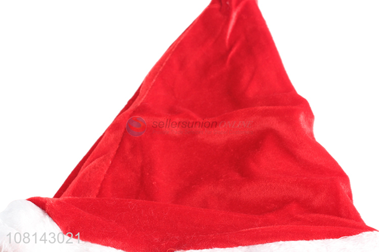 Good quality pleuche short plush Christmas hat santa hat