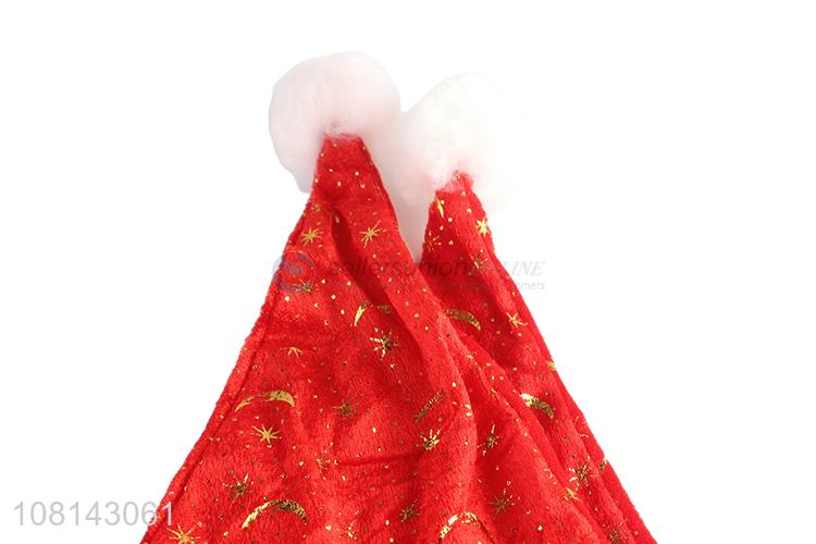 Hot selling hot stamping pleuche Christmas hat santa hat