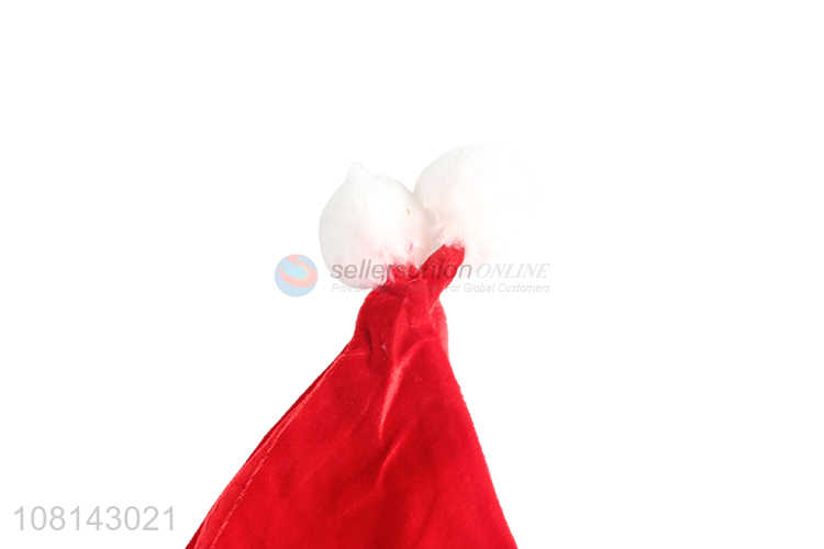 Good quality pleuche short plush Christmas hat santa hat