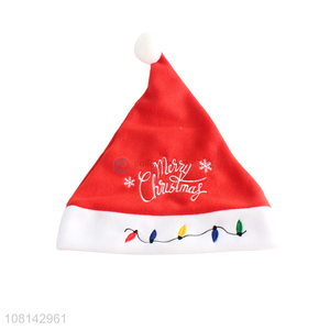 High quality embroidered Christmas hat santa hat for adults